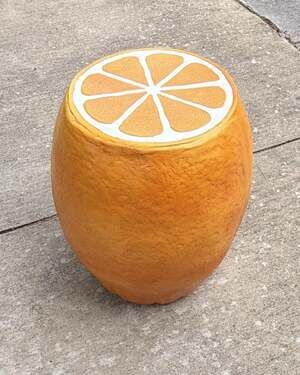 Orange Fruit Stool Table Viral Novelty Home Decor Galt International Polyresin